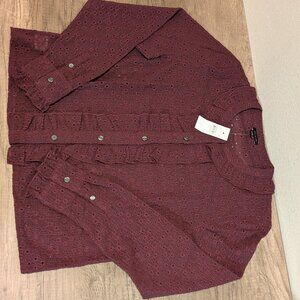 Lace Ruffle Trim Blouse